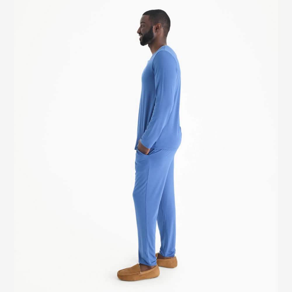 men's symphony blue modal magnetic long sleeve jogger set