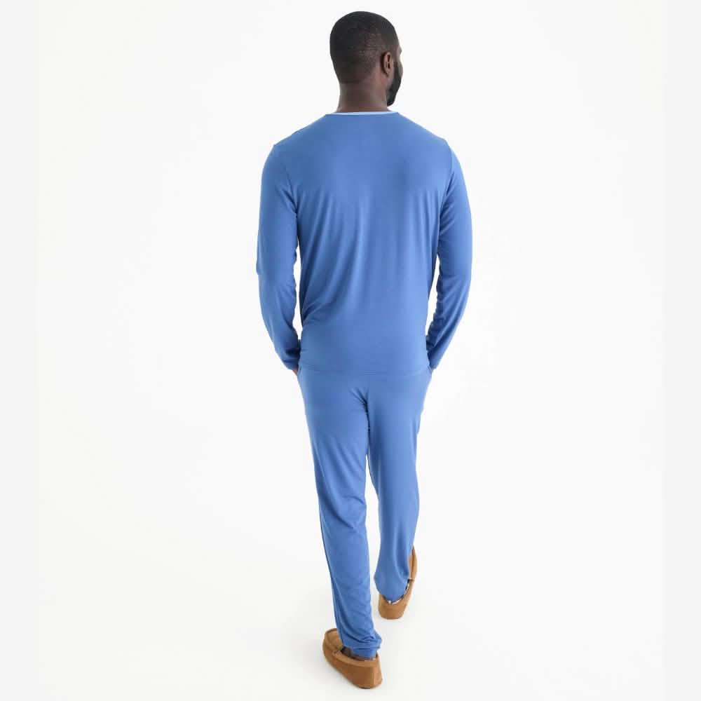men's symphony blue modal magnetic long sleeve jogger set