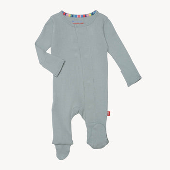 mist ribbed cotton magnetic parent favorite footie