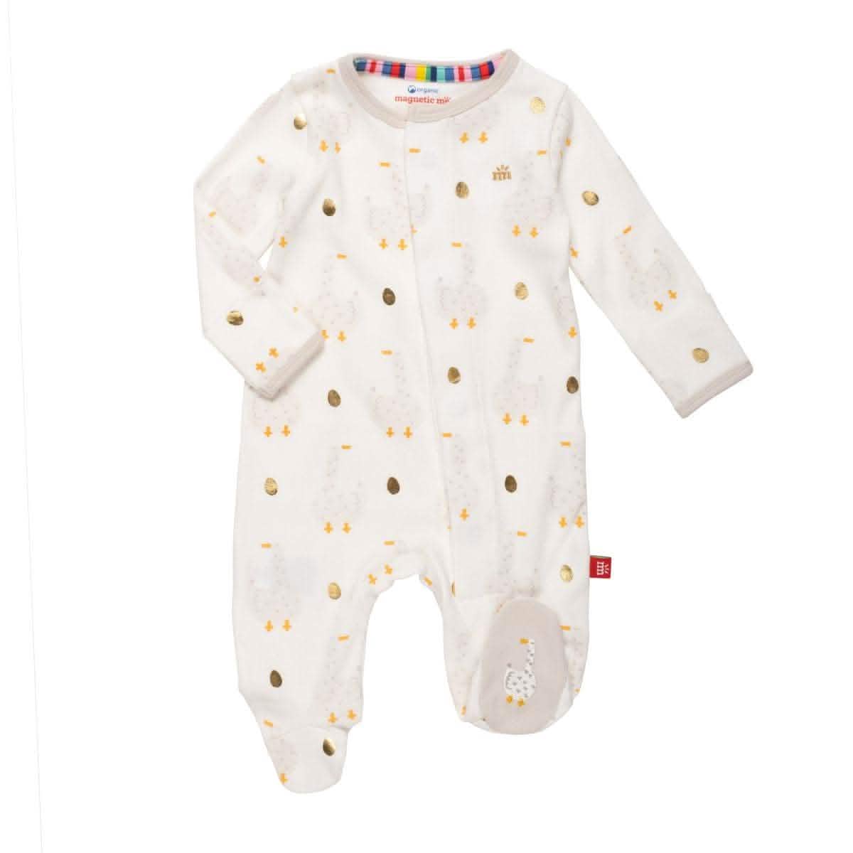 mummy goose organic cotton magnetic parent favorite footie - re-loved