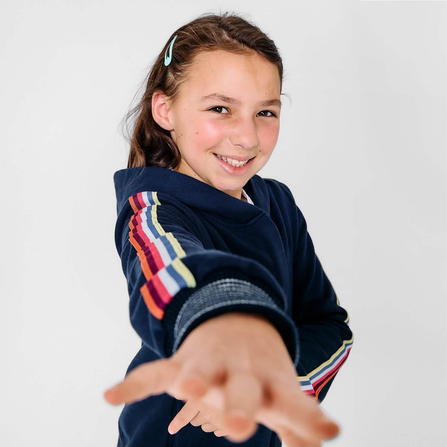 navy cotton magnetic hoodie