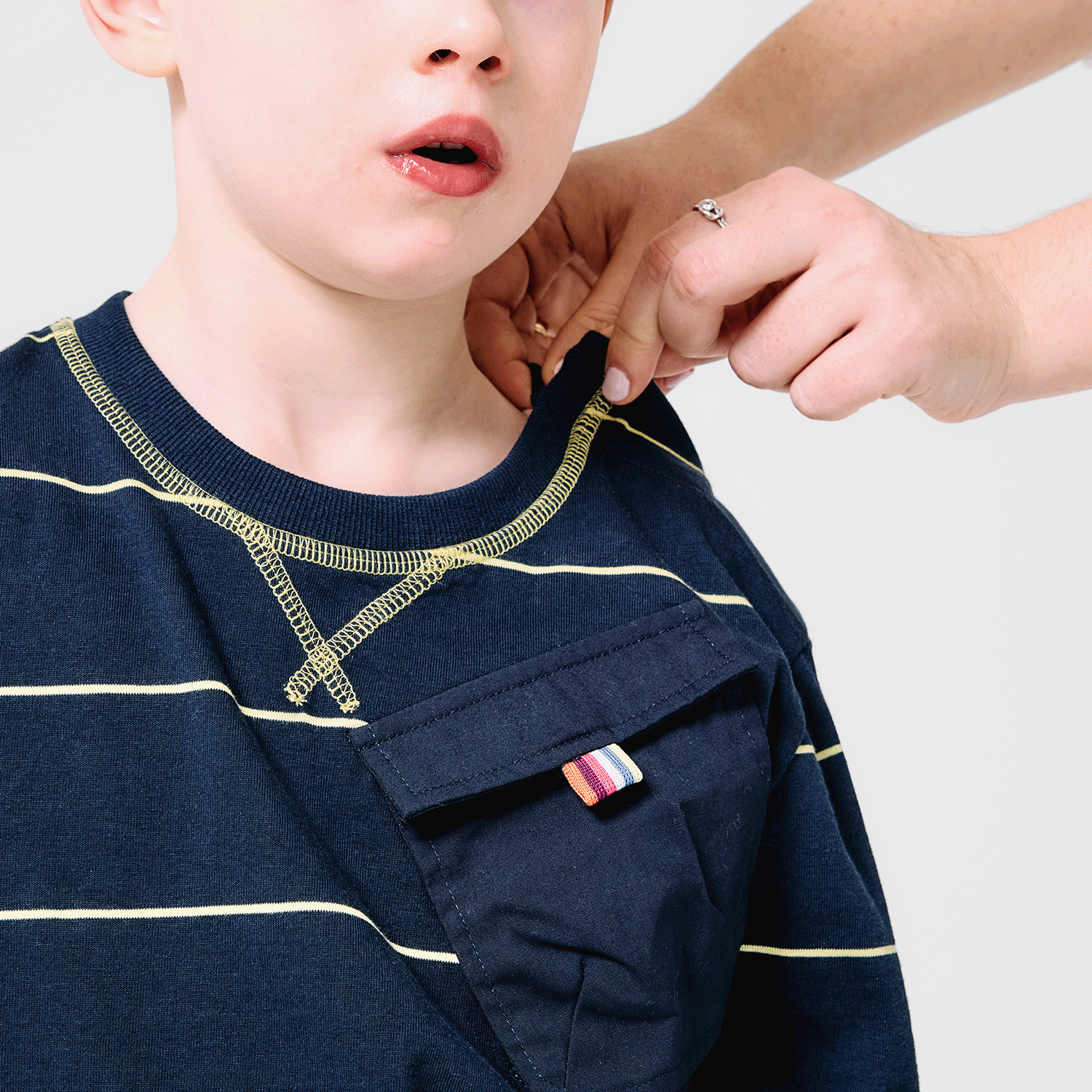 navy cotton magnetic long sleeve play all day top