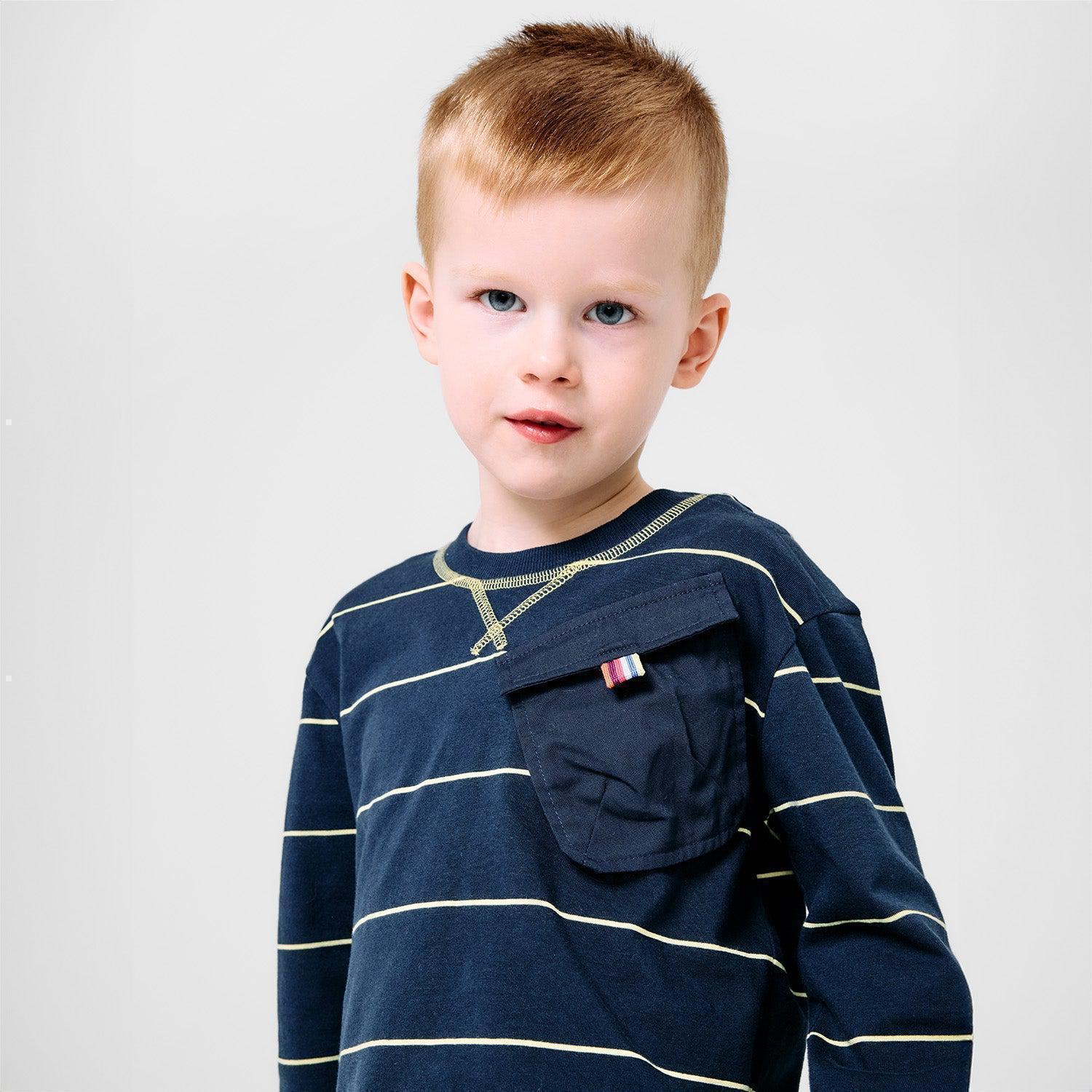 navy cotton magnetic long sleeve play all day top - re-loved