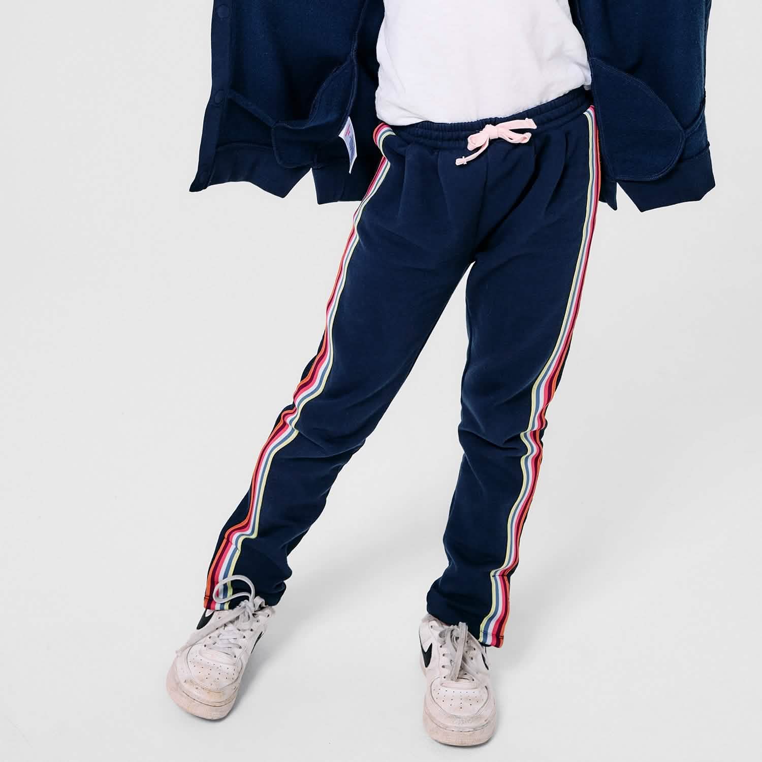 navy cotton magnetic track pant
