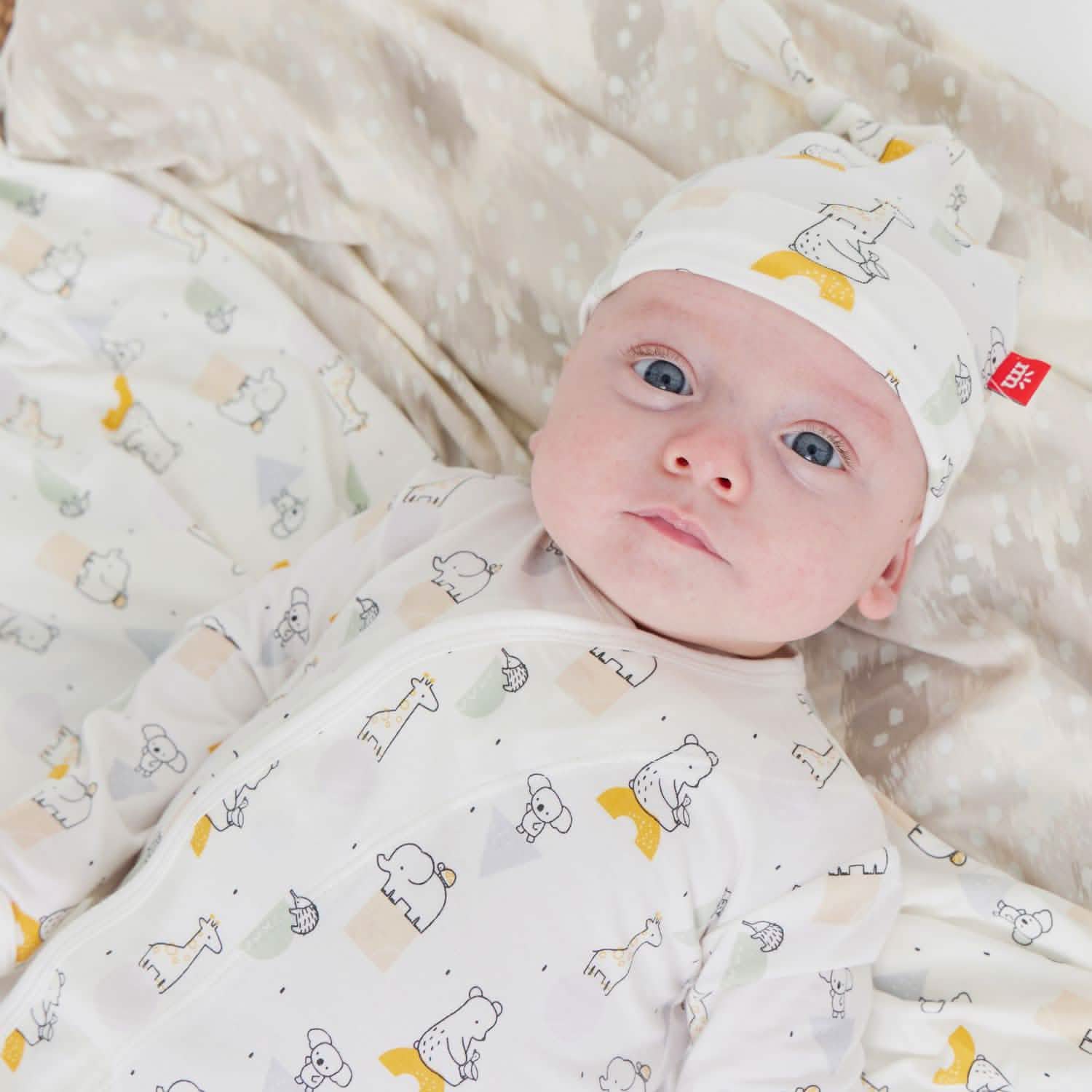 new kid on the block modal magnetic cozy sleeper gown + hat set