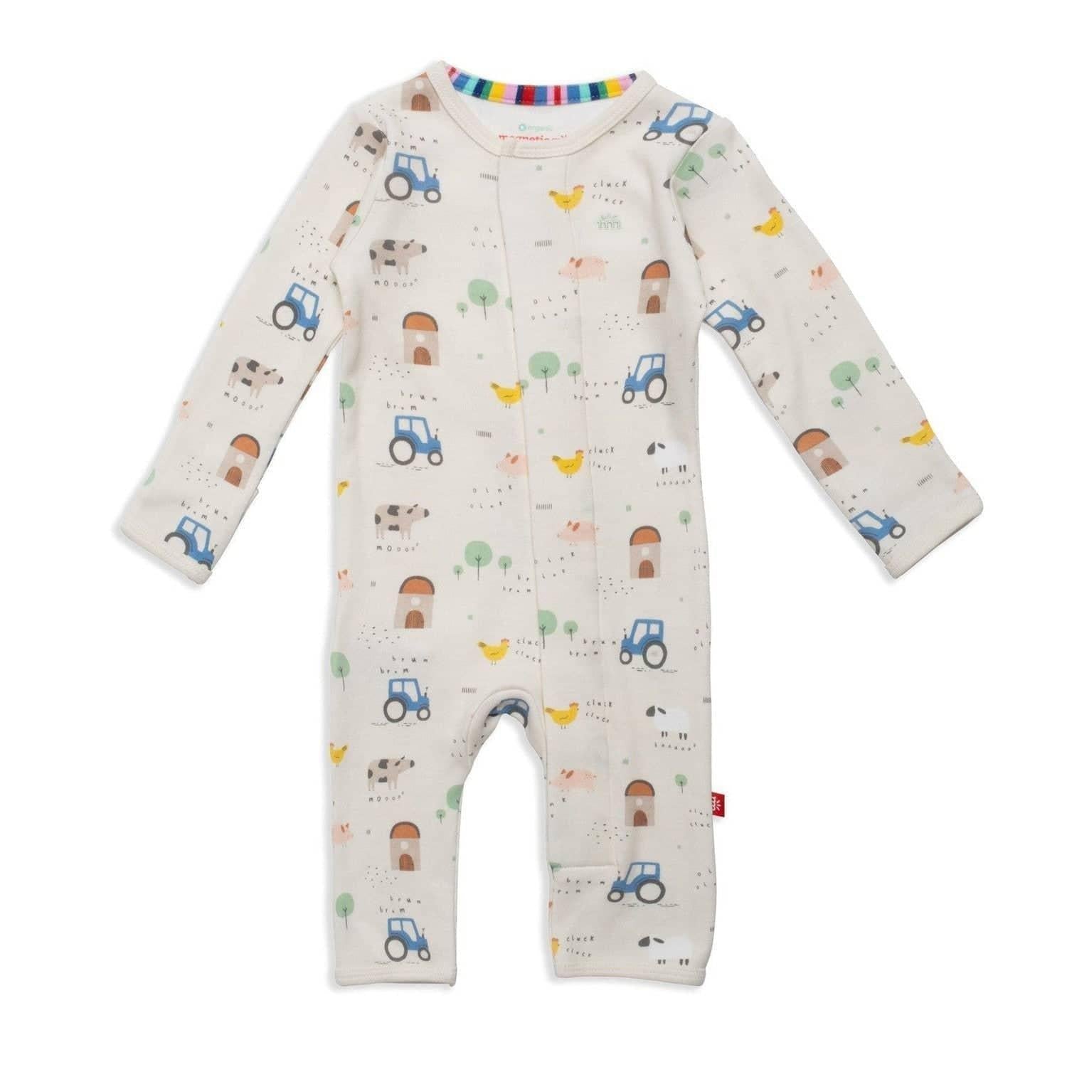 pasture bedtime organic cotton magnetic fuss free coverall - re-loved