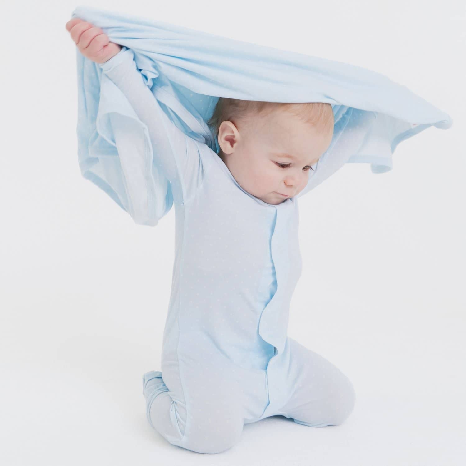 pin dot blue modal baby blanket