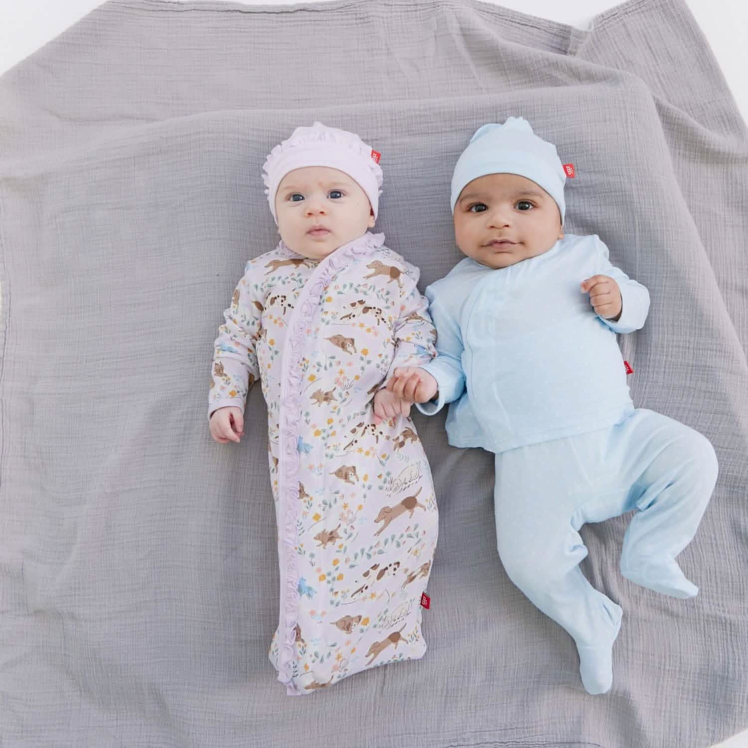 pin dot blue modal magnetic take-me-home kimono set