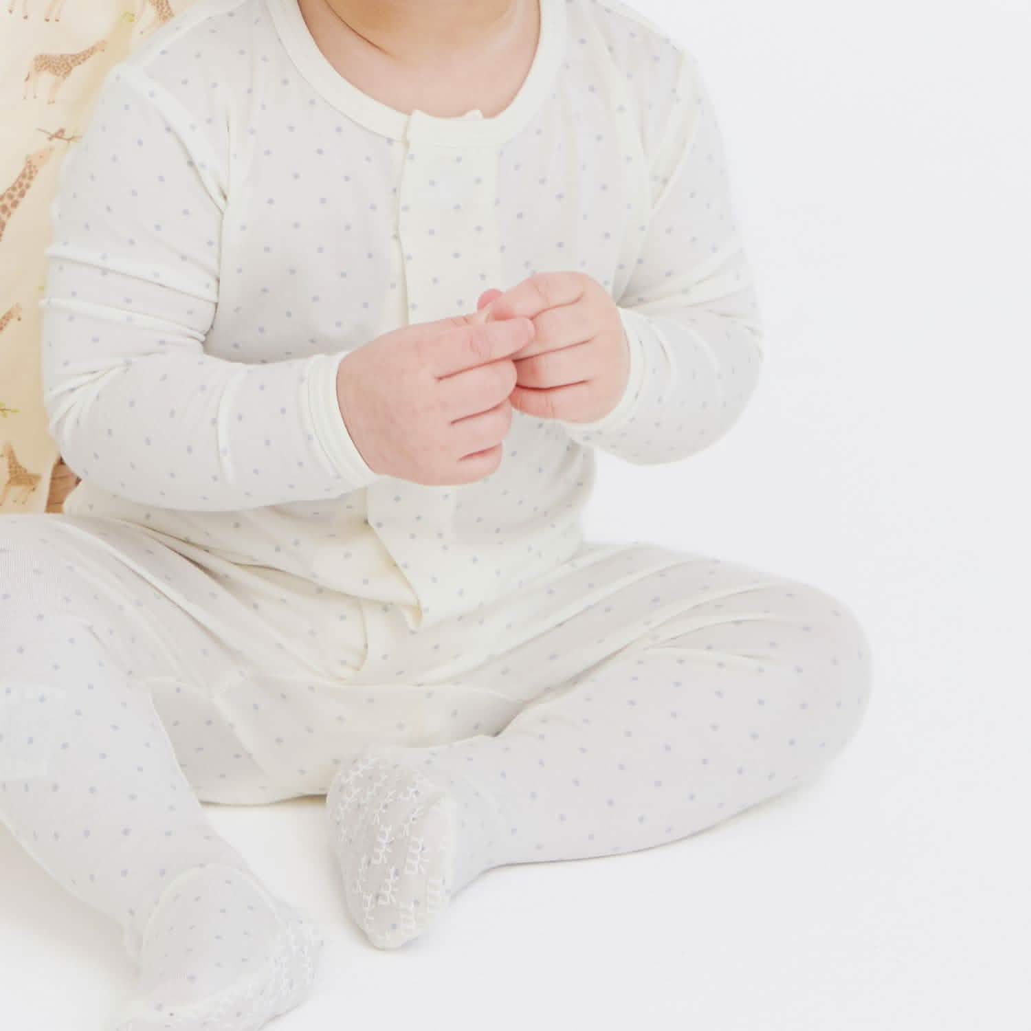 pin dot cream modal magnetic parent favorite footie