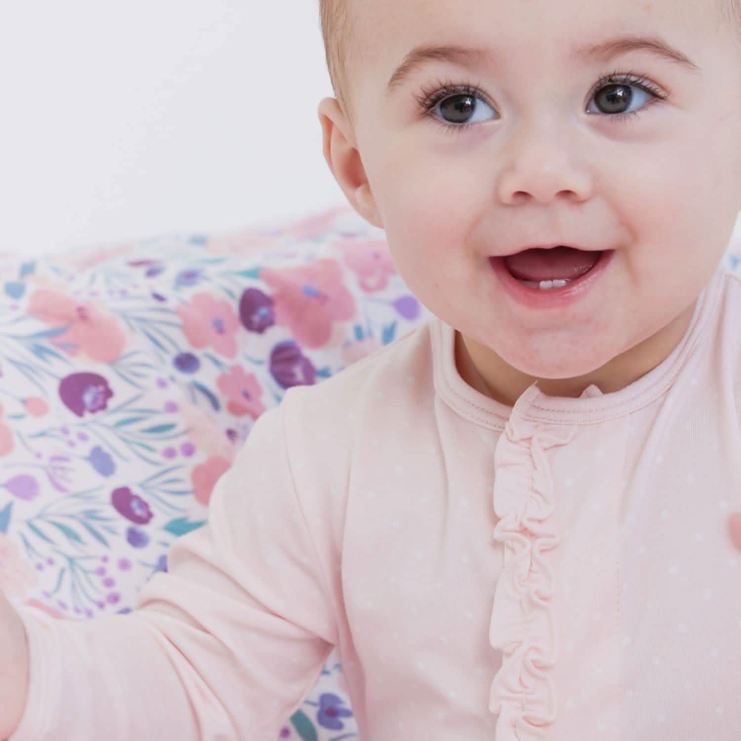pin dot pink modal magnetic parent favorite footie with ruffles