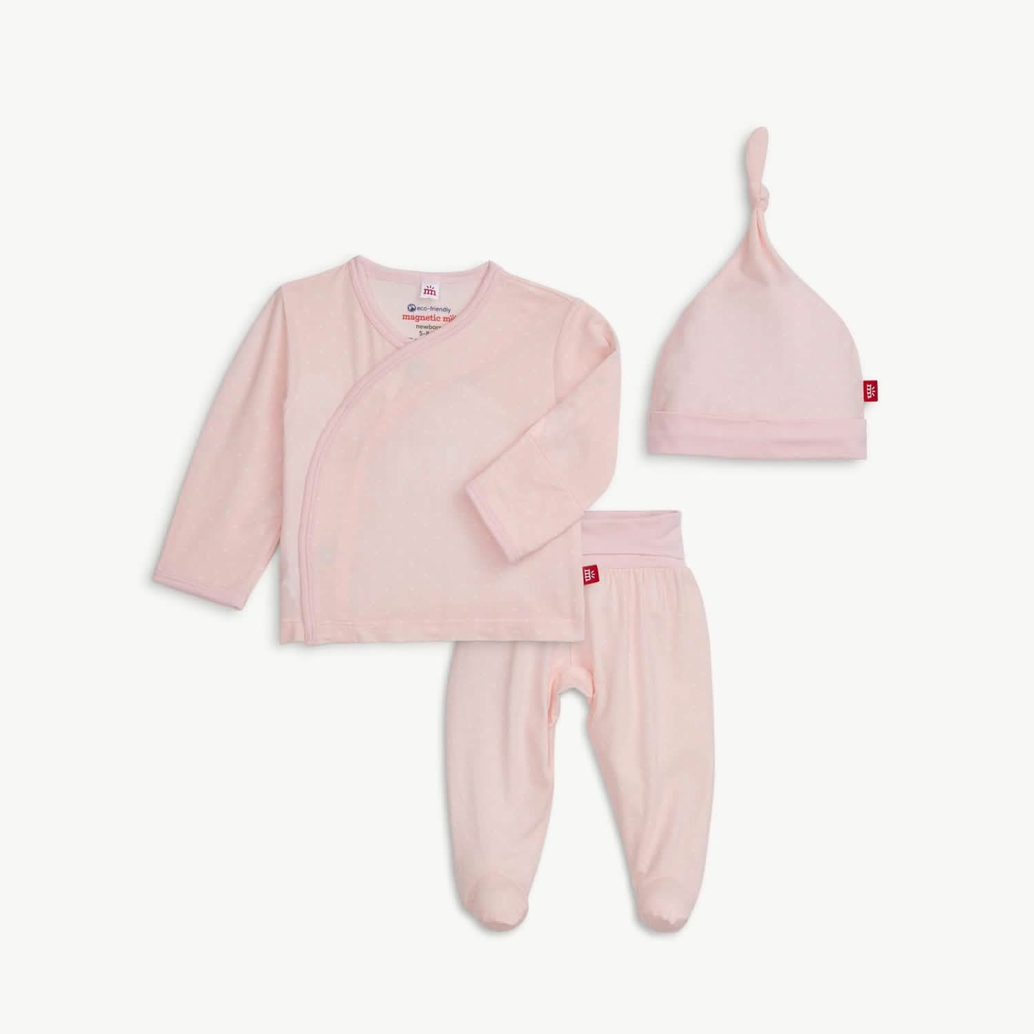 pin dot pink modal magnetic take-me-home kimono set