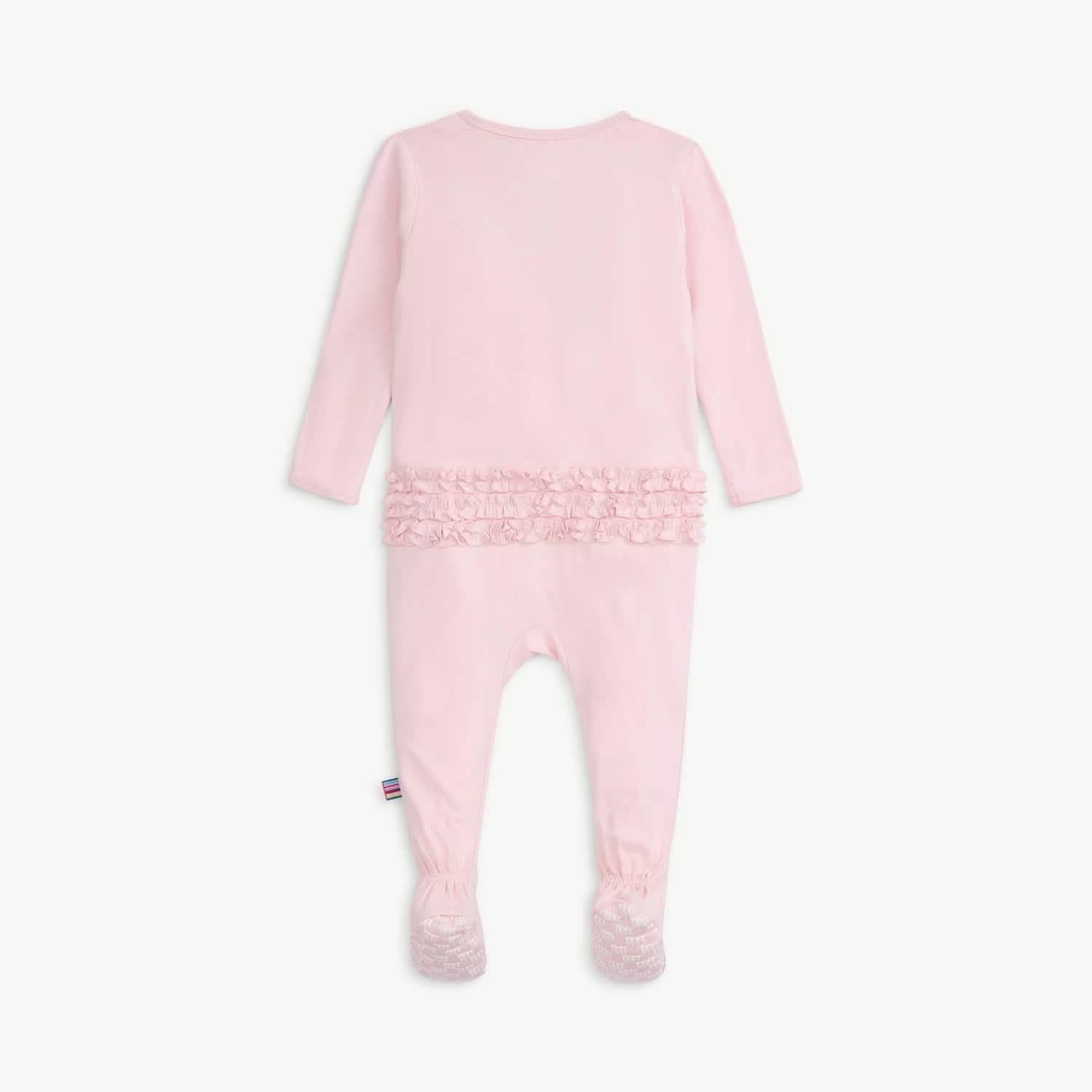 pink dogwood RightFit™ magnetic parent favorite footie with ruffles