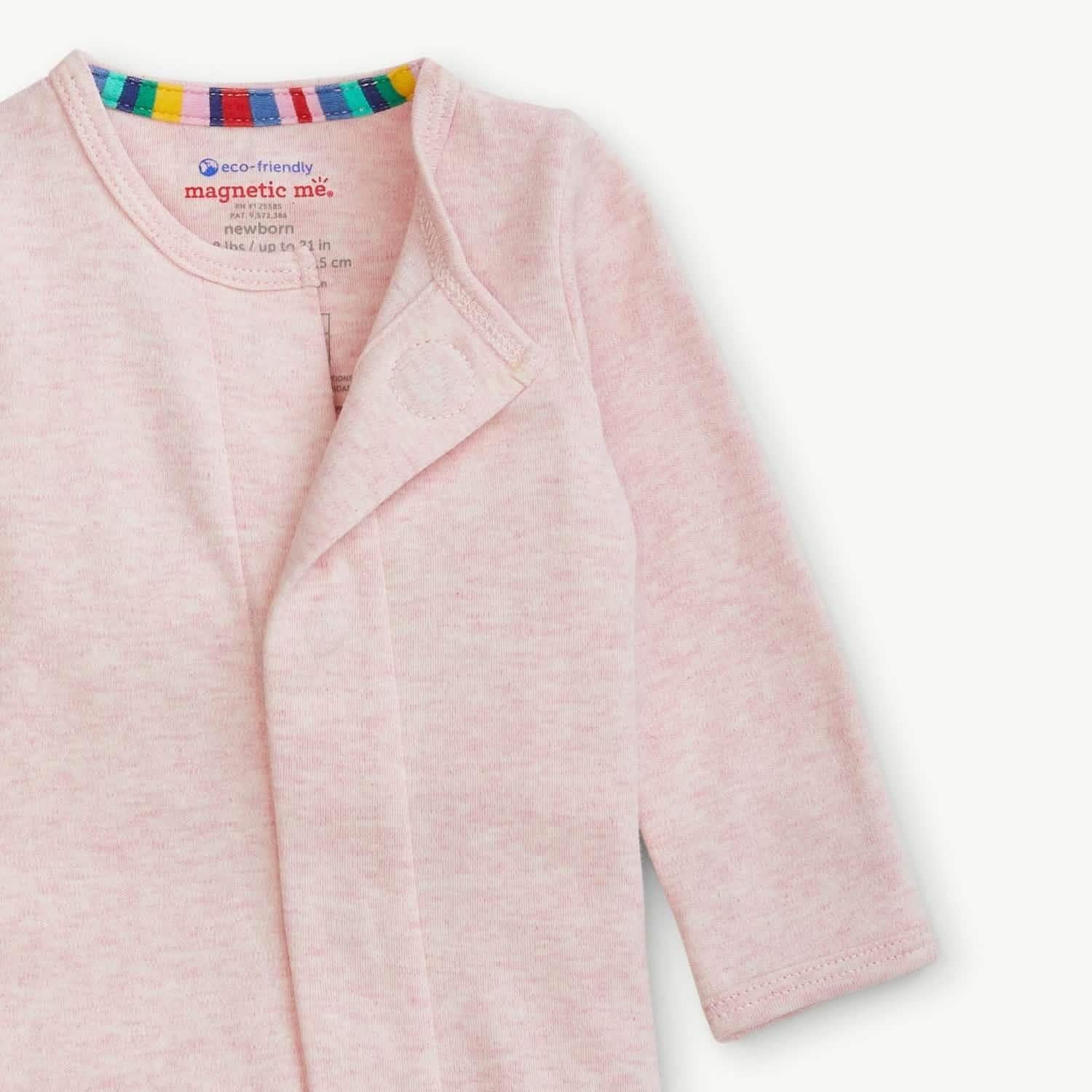 pink melange organic cotton magnetic coverall - re-loved