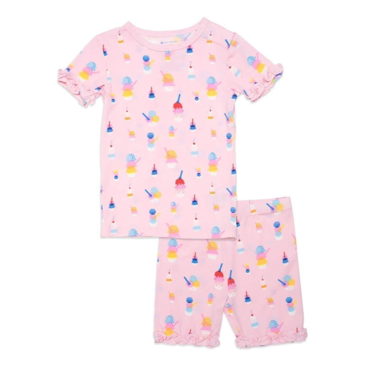 pink sundae funday modal magnetic no drama pajama short sleeve set with ruffles