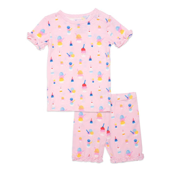 pink sundae funday modal magnetic no drama pajama short sleeve set with ruffles