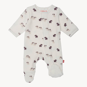 puppy love velour magnetic parent favorite footie