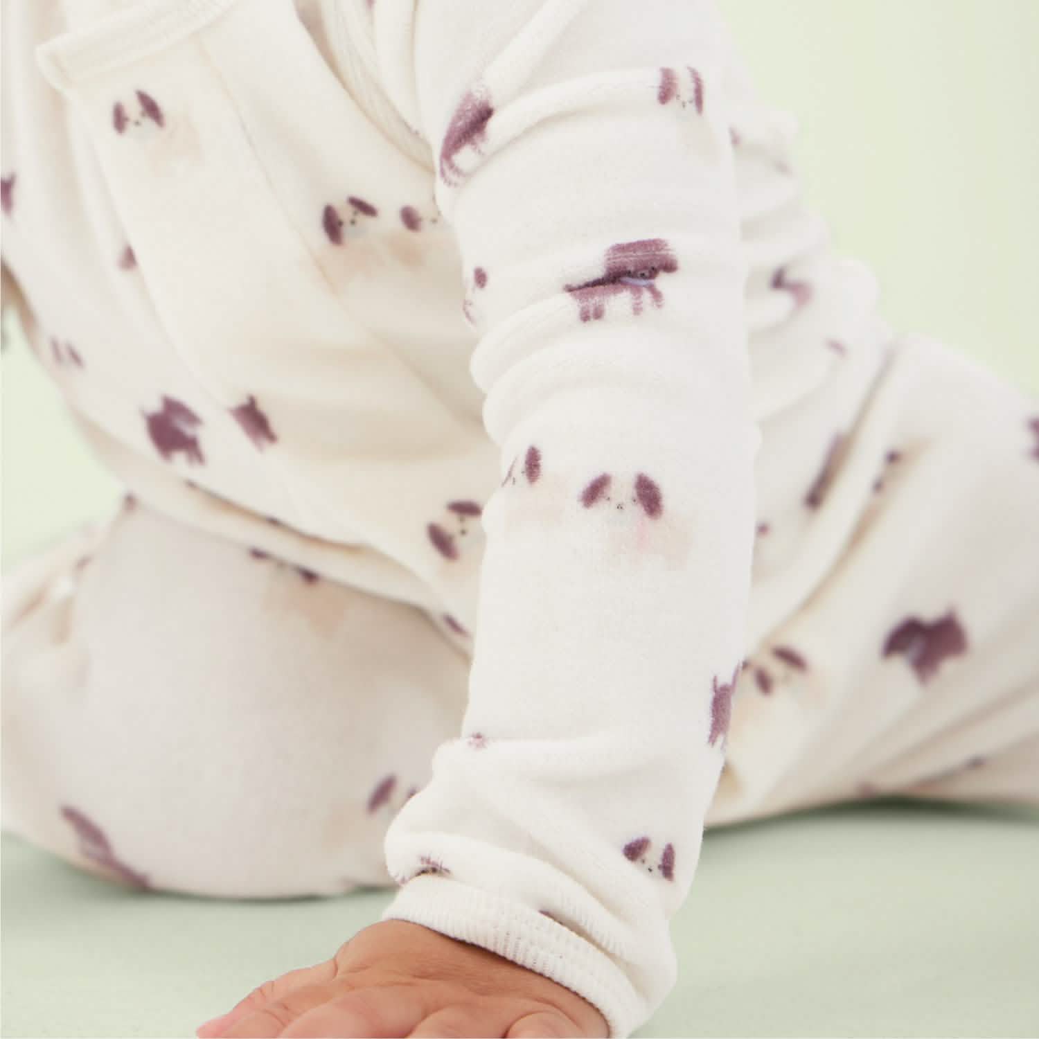 puppy love velour magnetic parent favorite footie