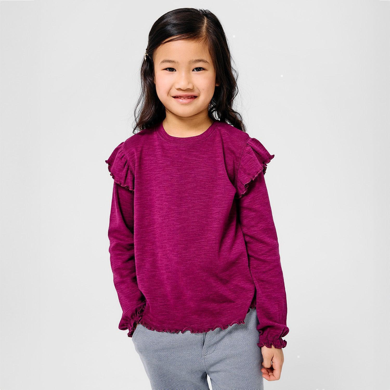purple potion cotton magnetic long sleeve play all day top - re-loved