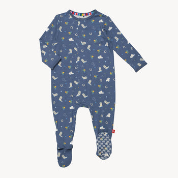 rodeo drive blue RightFit™ magnetic parent favorite footie