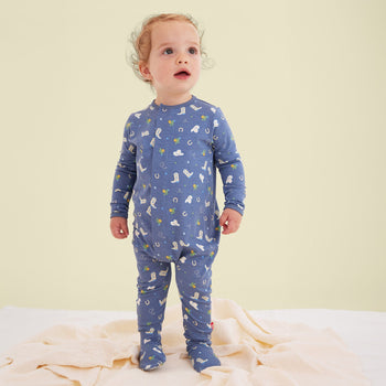 rodeo drive blue RightFit™ magnetic parent favorite footie