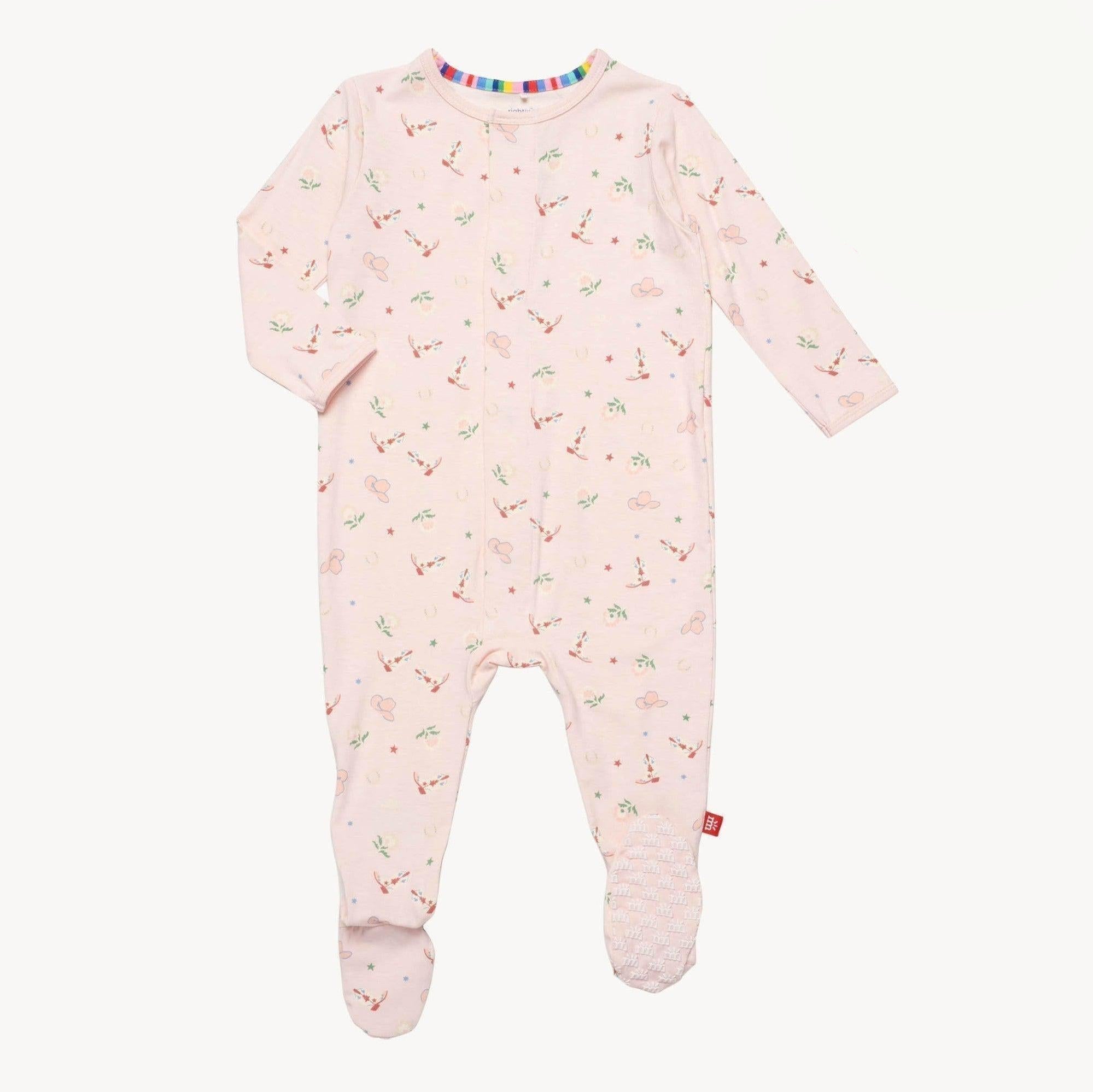 rodeo drive pink RightFit™ magnetic parent favorite footie