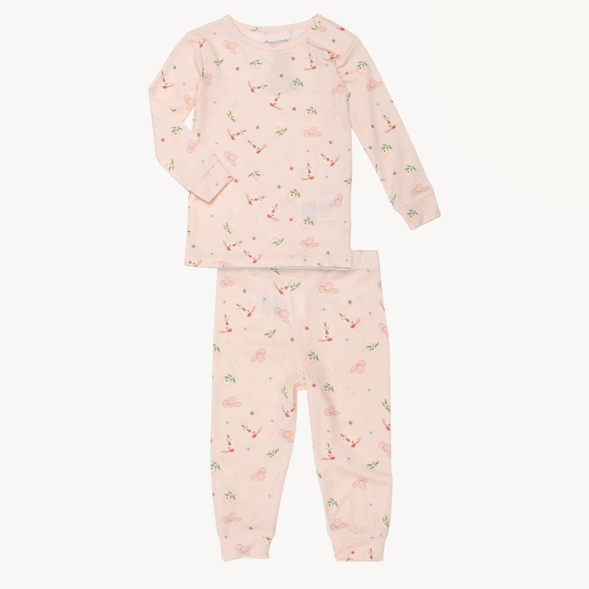 rodeo drive pink modal magnetic no drama pajama toddler long sleeve set