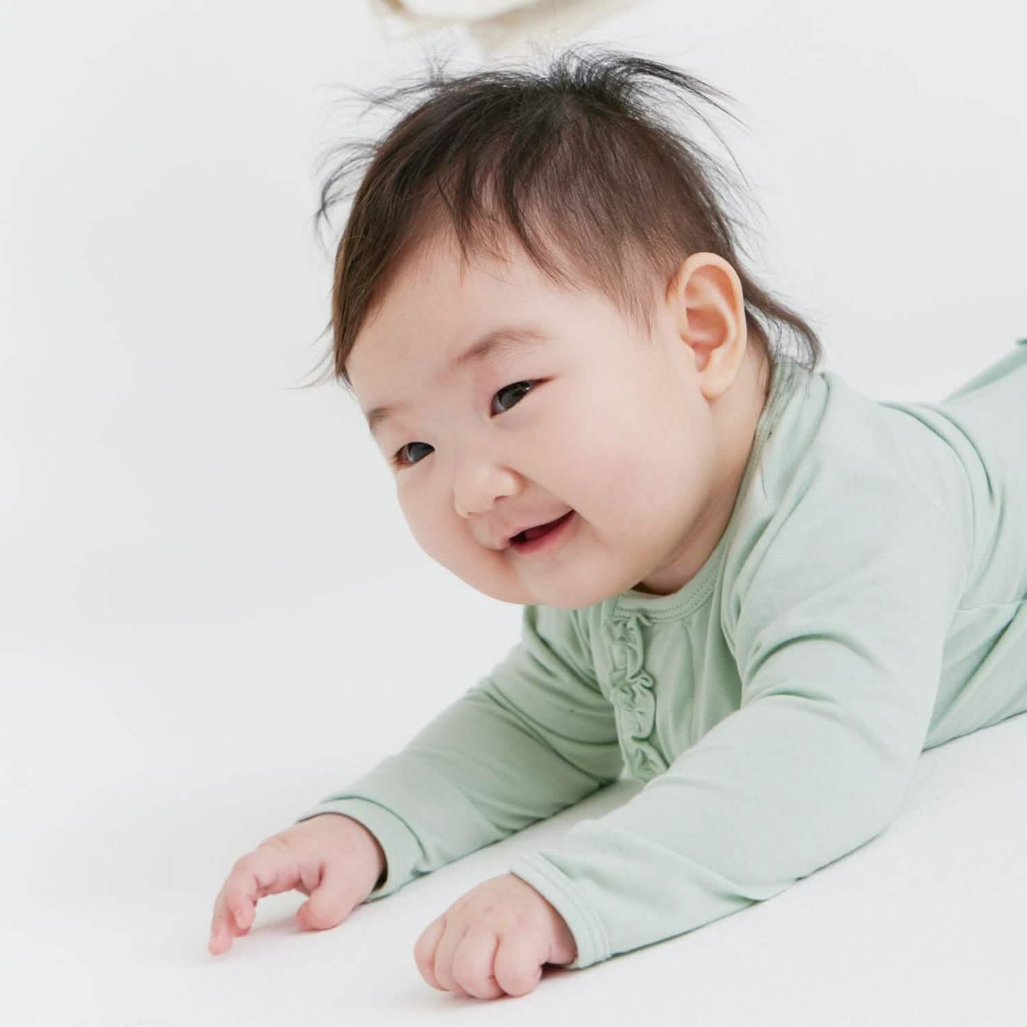 sea foam modal magnetic parent favorite footie with ruffles