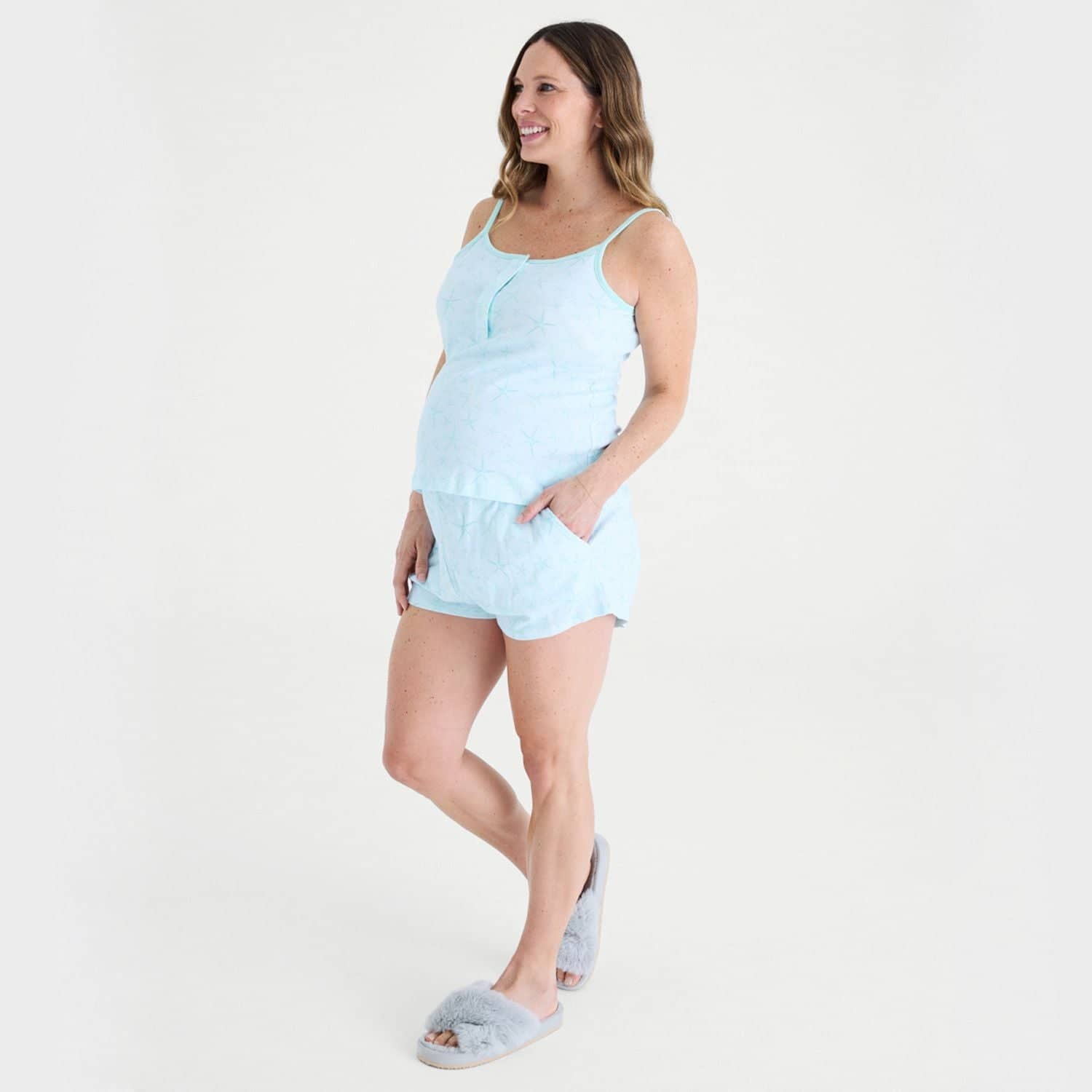 shine bright like a starfish organic cotton magnetic dream sleep tank + shorts pajama set