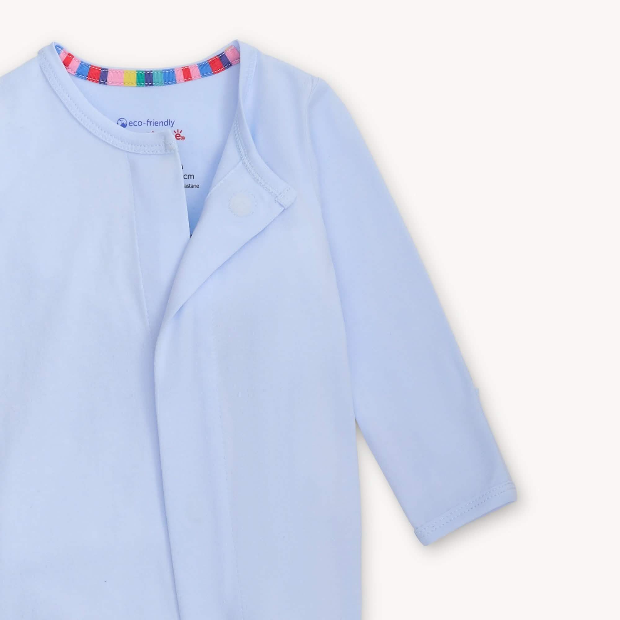 soft baby blue CloudStretch™ magnetic footie