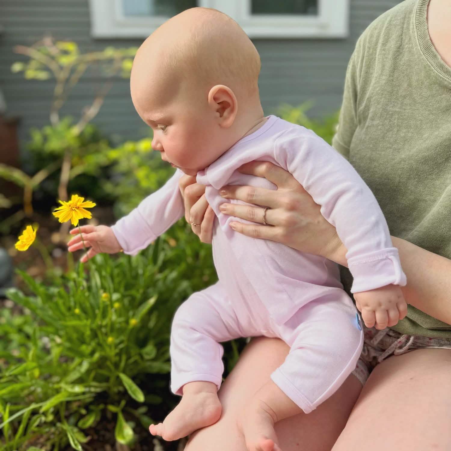 soft petal pink CloudStretch™ magnetic coverall