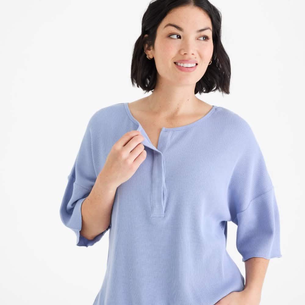 Slate Waffle Knit Short Set Slate Waffle Knit Short Set