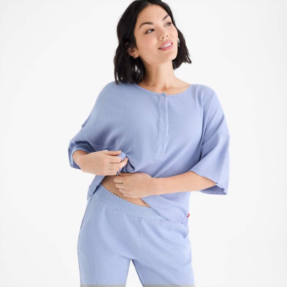 Slate Waffle Knit Short Set Slate Waffle Knit Short Set