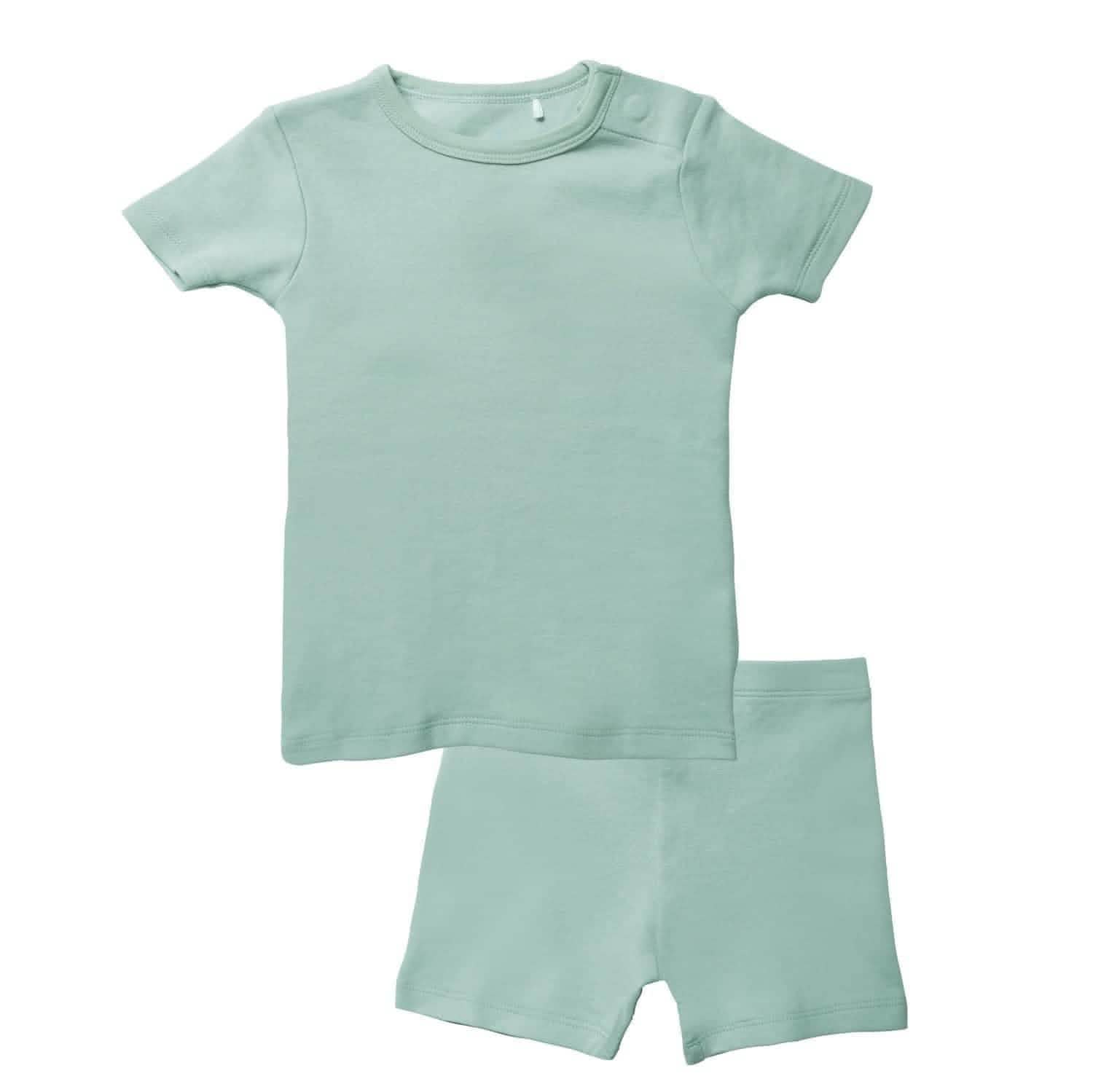sprout organic cotton magnetic kids pajama shortie set
