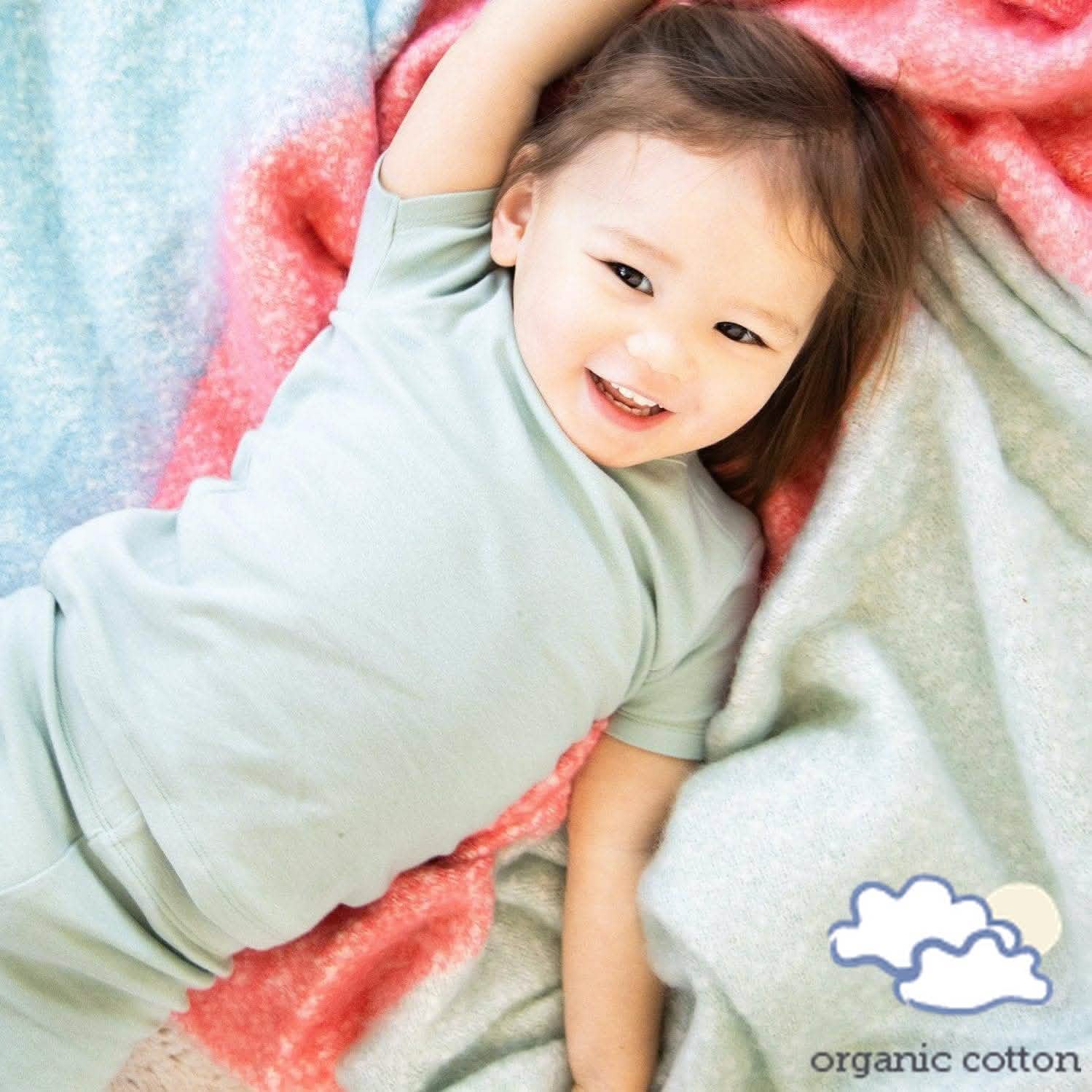 sprout organic cotton magnetic kids pajama shortie set