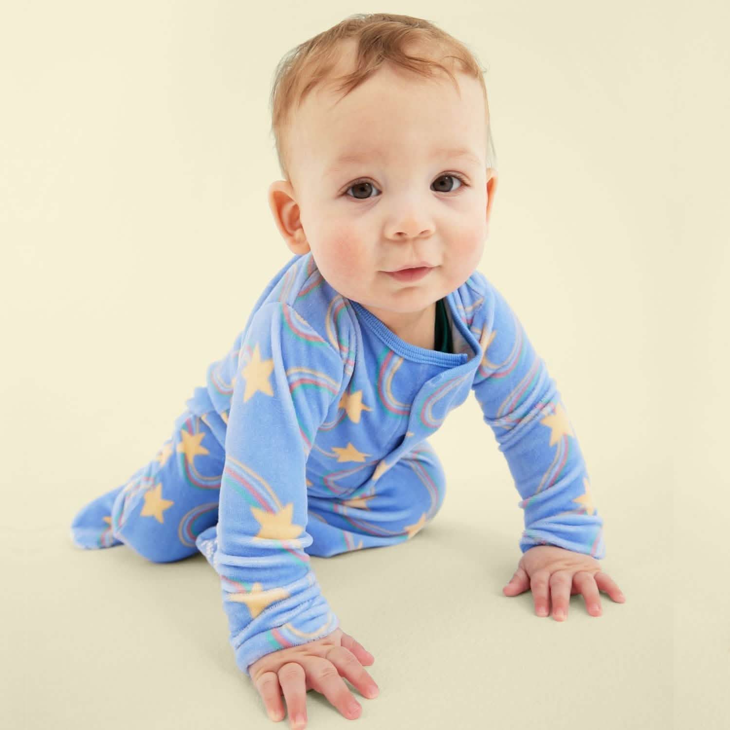 starry nights velour magnetic parent favorite footie