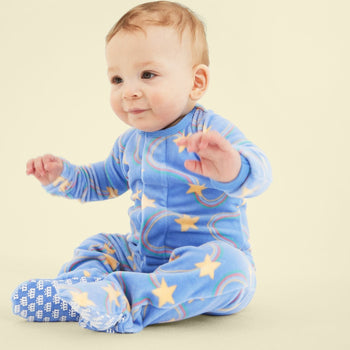 starry nights velour magnetic parent favorite footie