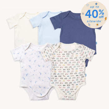 starry ride organic cotton magnetic bodysuit | 5 set