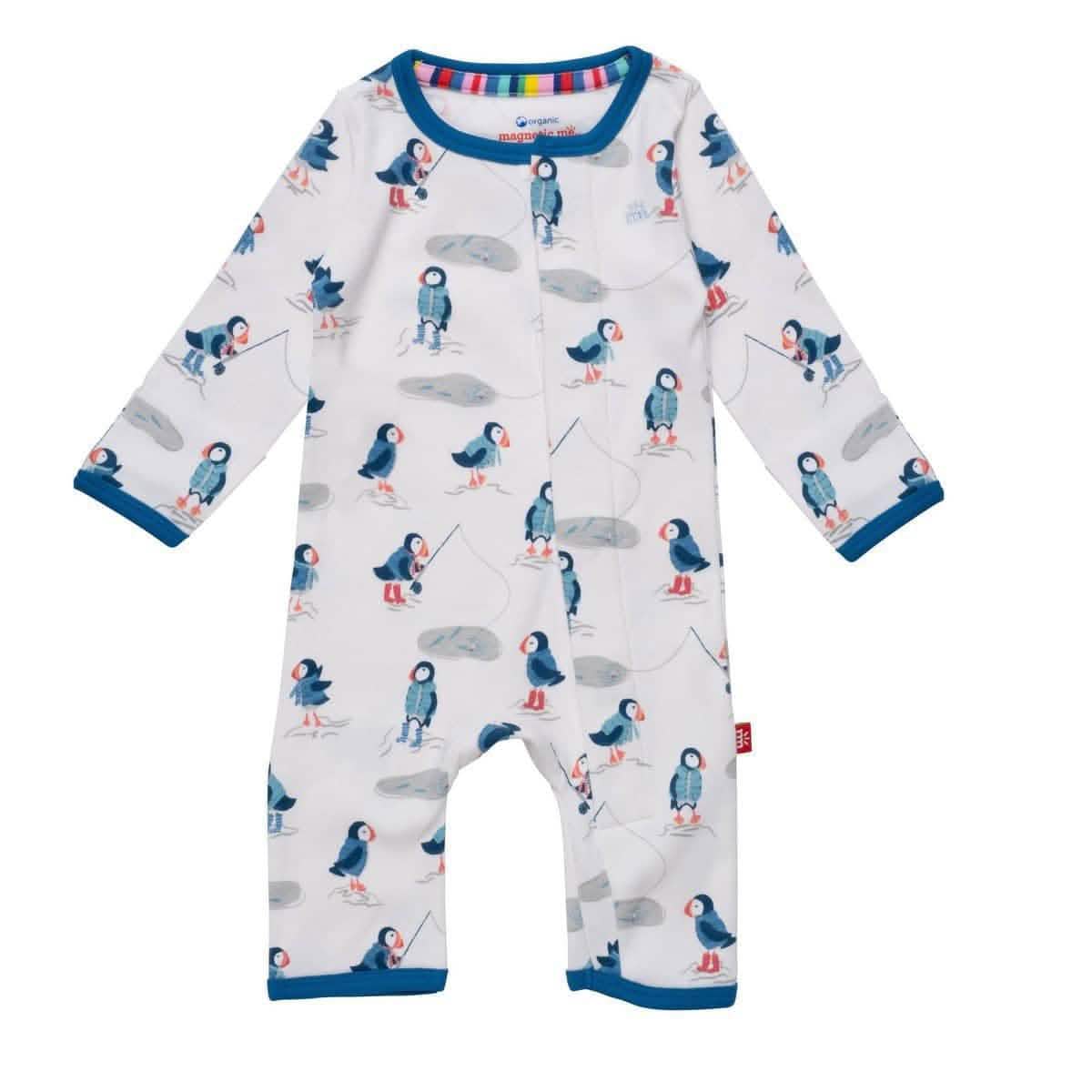 stud puffin organic cotton magnetic fuss free coverall - re-loved