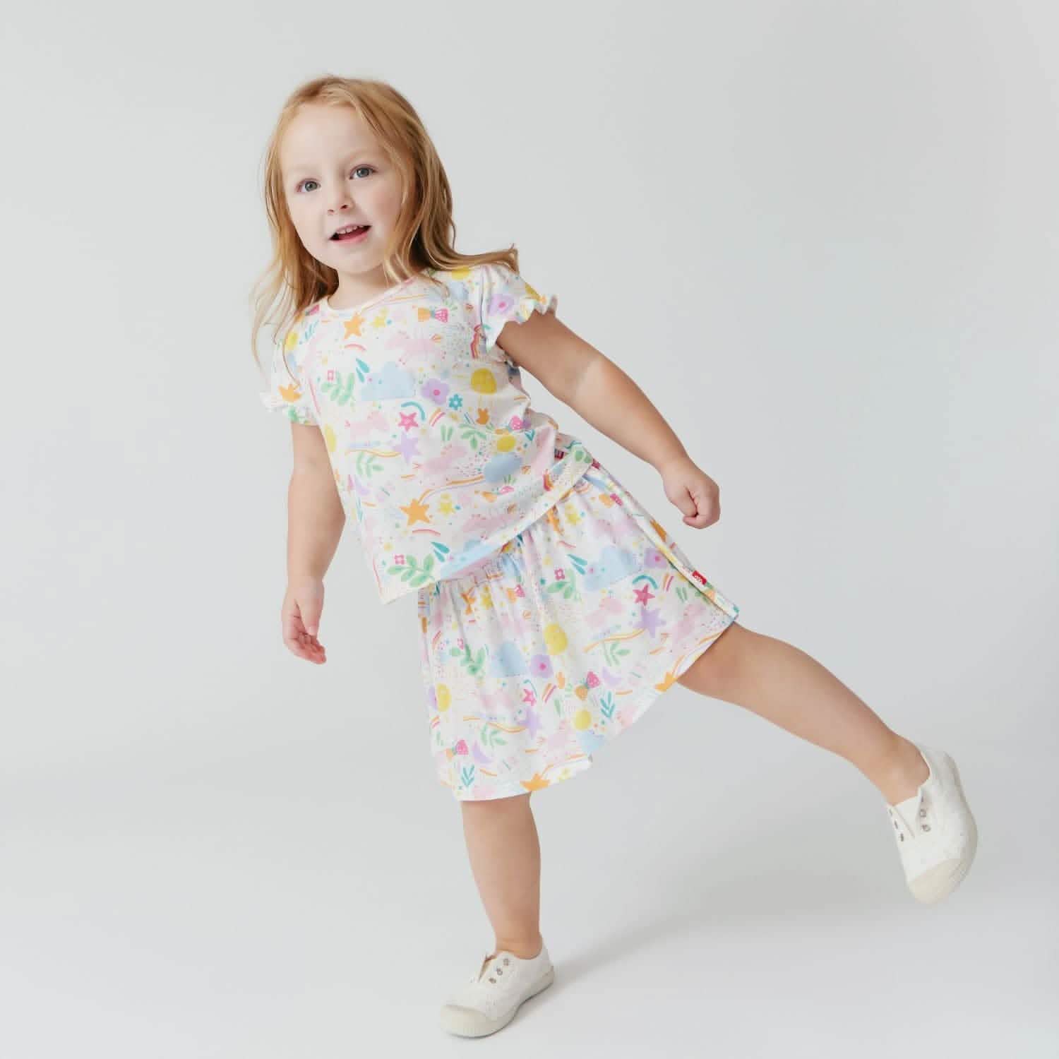 sunny day vibes modal magnetic play all day top + flutter skort set