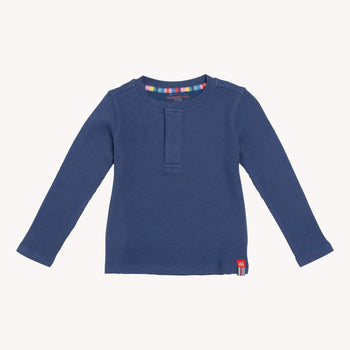 symphony blue waffle modal magnetic henley top