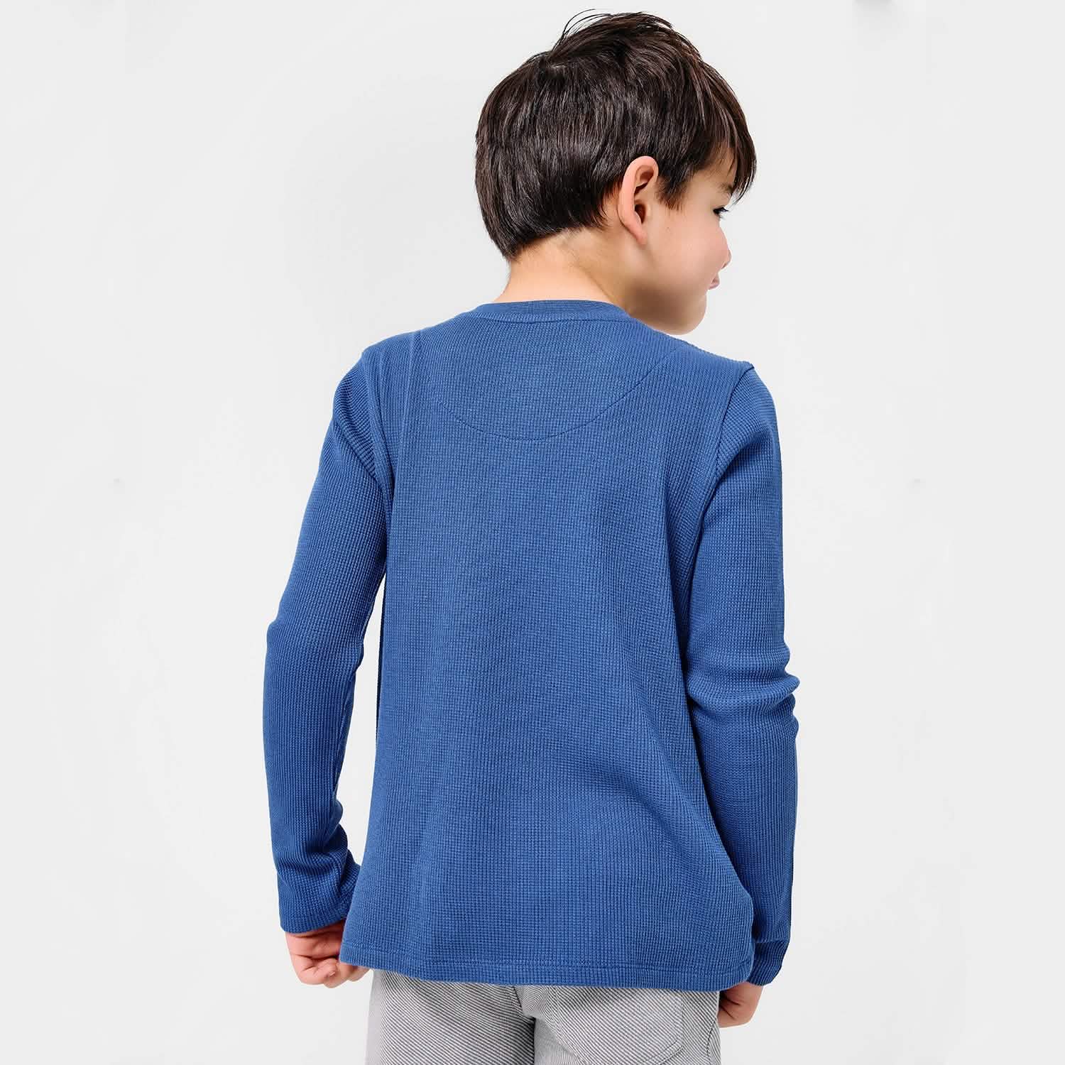 symphony blue waffle modal magnetic henley top