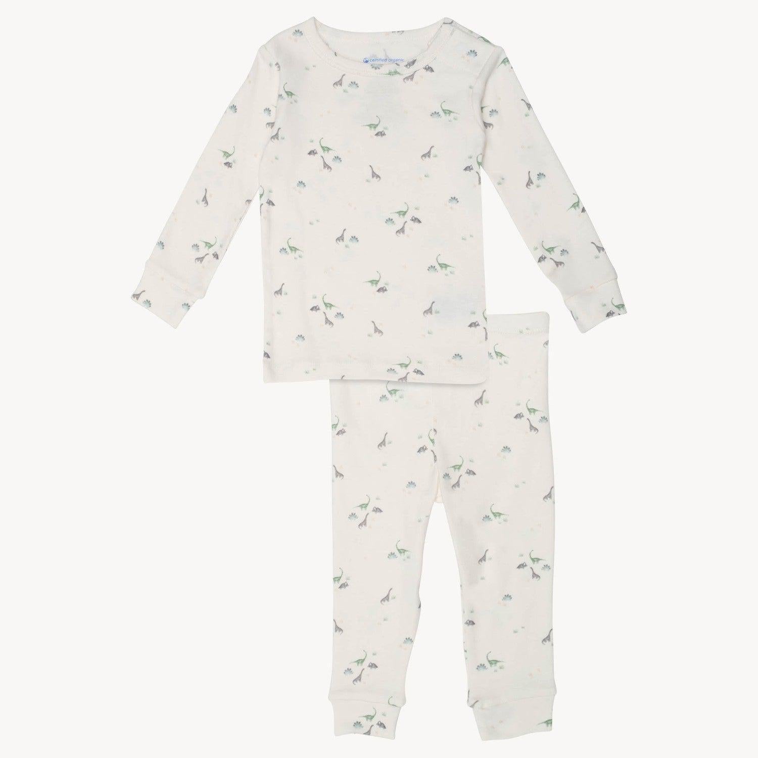tiny diny organic cotton magnetic no drama pajama long toddler long sleeve set