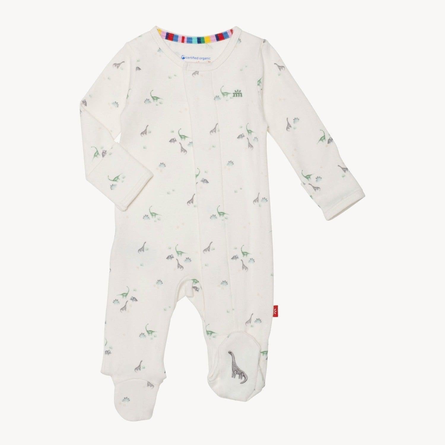 tiny diny organic cotton magnetic parent favorite footie - re-loved