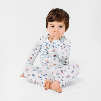 'tis the ski-son modal magnetic no drama pajama kids long sleeve set