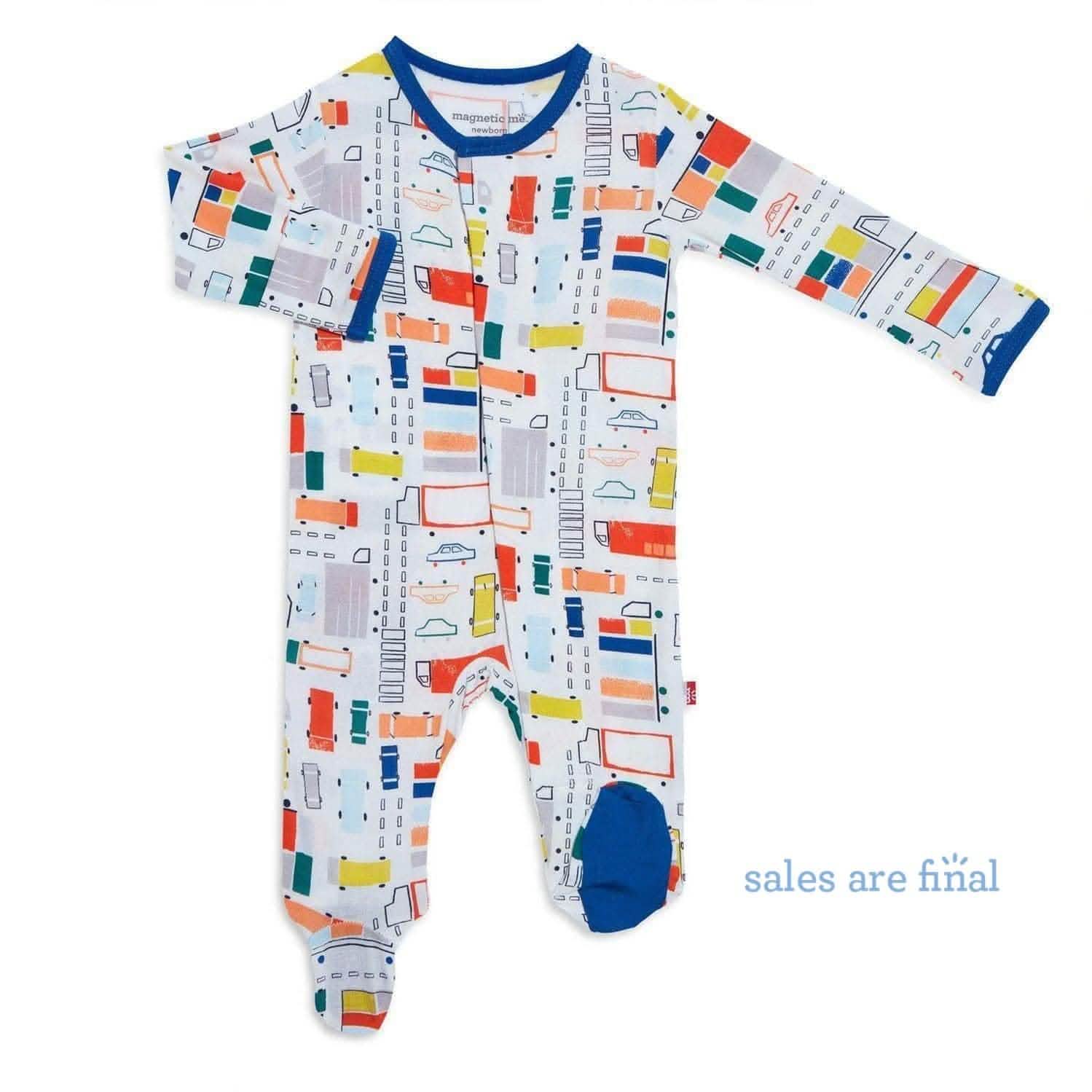 traffic jammies modal magnetic footie - re-loved