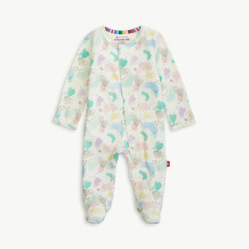 watercolor organic cotton magnetic parent favorite footie