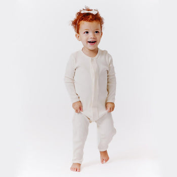 whipped cream ribbed cotton magnetic fuss free coverall