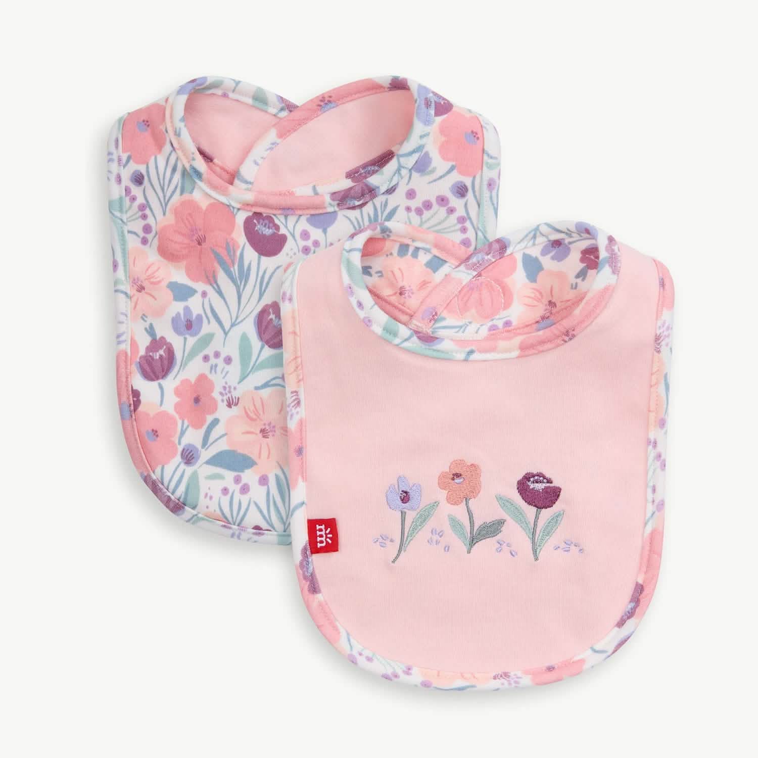 whistledon organic cotton magnetic stay dry infant reversible bib