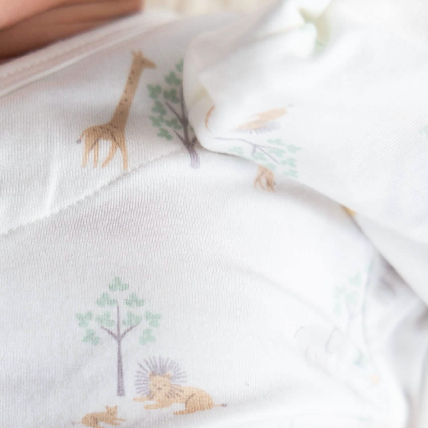white serene safari modal magnetic cozy sleeper gown + hat set