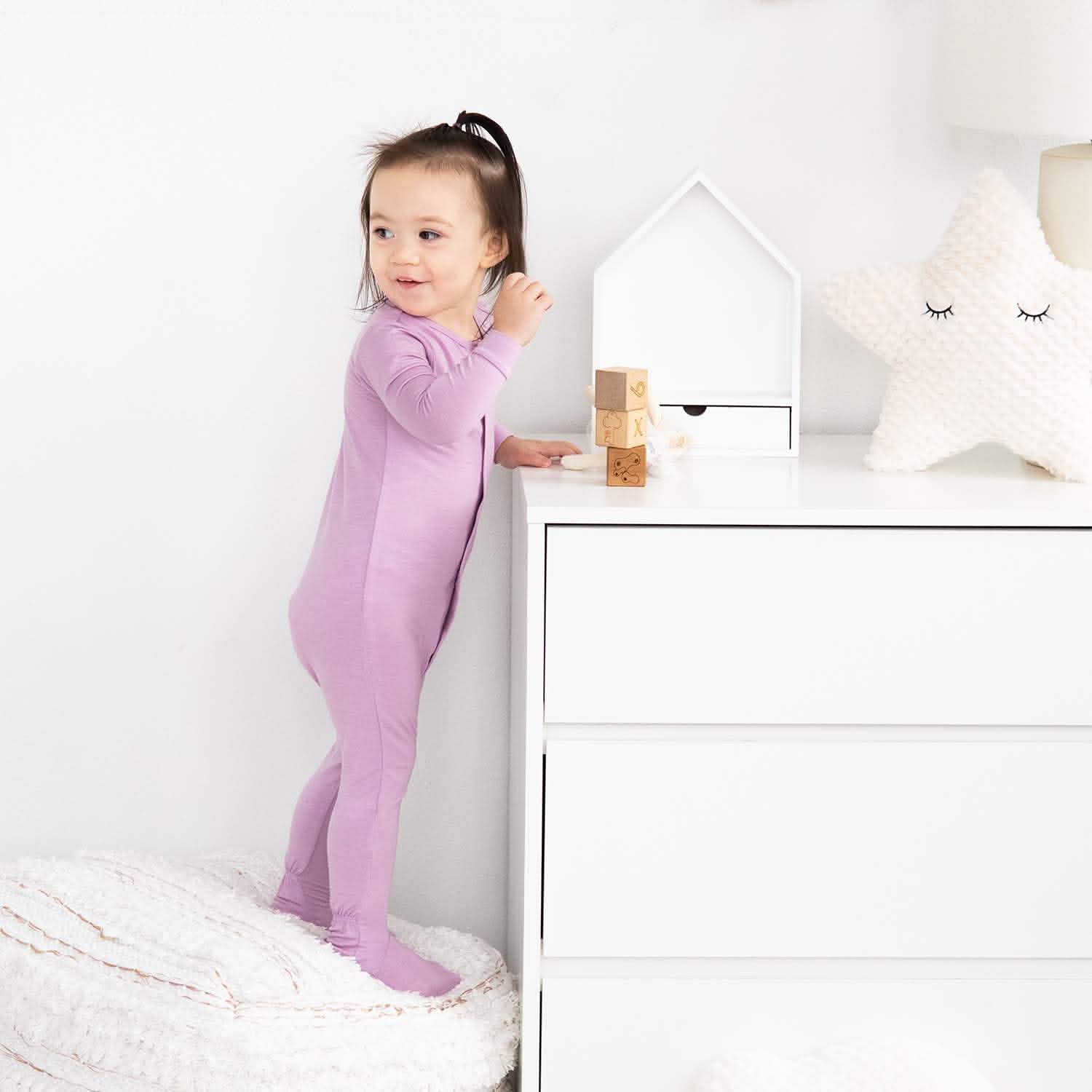 wisteria modal magnetic footie - re-loved